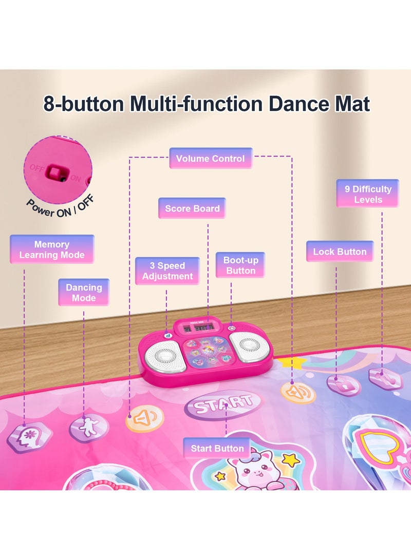 عام سجادة رقص فردية، بسجادة موسيقية للتعلم المبكر للأطفال مقاس 87×91 سم، وضع الذاكرة، تحدي التمرين، بسجادة سميكة مانعة للانزلاق، لعبة موسيقية تعمل بالقدم، أداة لياقة داخلية للتفاعل بين الوالدين والطفل. - Image 3